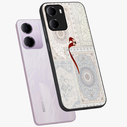 White Aesthetic Bow Glass Case displayed in angled mockup highlighting clean bow design with soft aesthetic style.