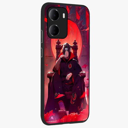 Blood Moon Sovereign Glass Case upright view showcasing powerful moon inspired artwork with cosmic aesthetic style.