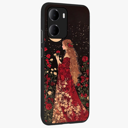 Crimson Dreams Glass Case upright view showcasing dreamy red toned artwork with modern aesthetic style.