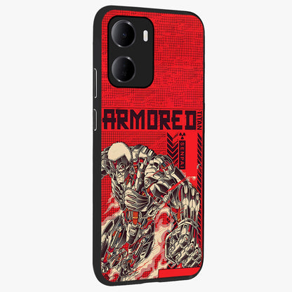Crimson Mecha Titan Glass Case upright view showcasing dynamic robotic titan design with sci-fi inspired theme.