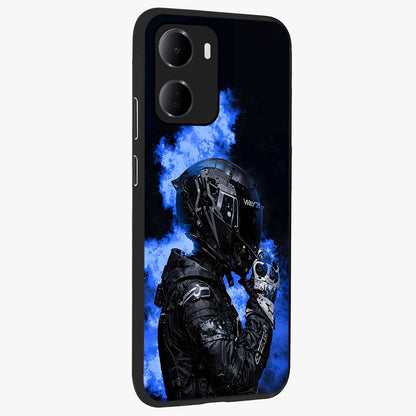 Cyber Sentinel Protocol Glass Case upright view showcasing advanced cyber sentinel artwork with futuristic tech theme.
