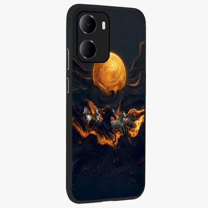 Golden Royal Heritage Glass Case upright view showcasing elegant royal artwork with classic heritage theme.