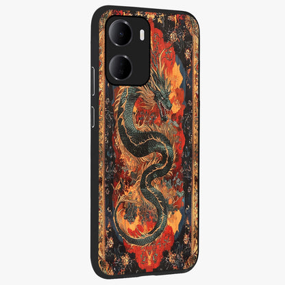 Inferno Dragon Soul Glass Case upright view showcasing intense dragon artwork with fantasy fire theme.