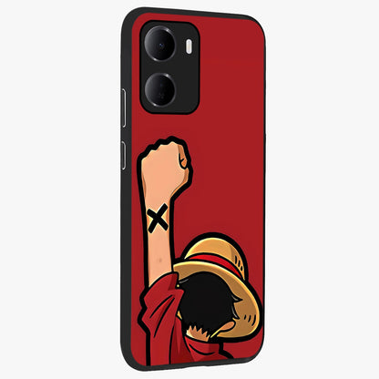Luffy X Spirit Glass Case upright view showcasing striking anime artwork with adventurous character theme.