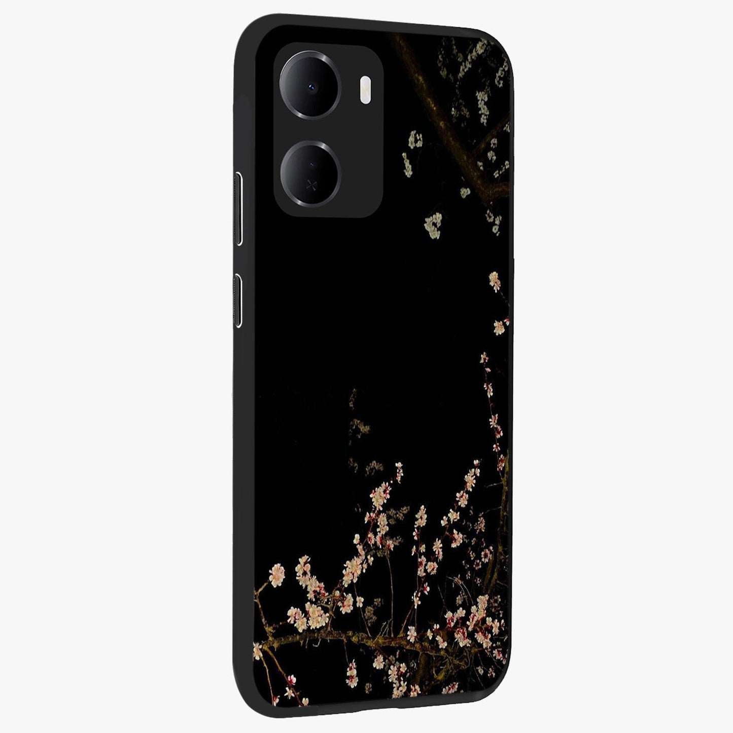 Petal Moon Light With Custom Name Glass Case upright view showcasing elegant floral moon artwork with personalized aesthetic.