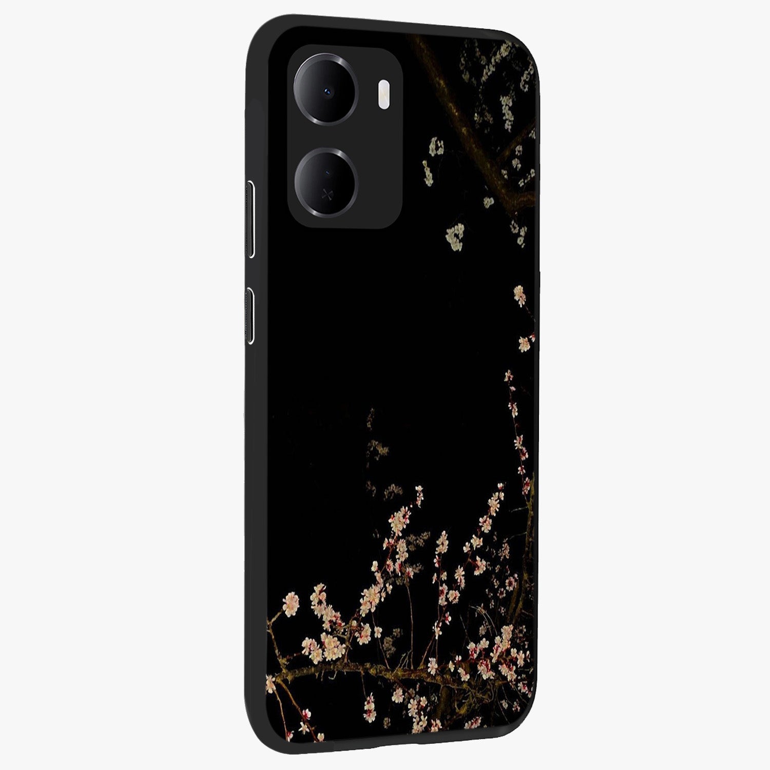Petal Moon Light With Custom Name Glass Case upright view showcasing elegant floral moon artwork with personalized aesthetic.