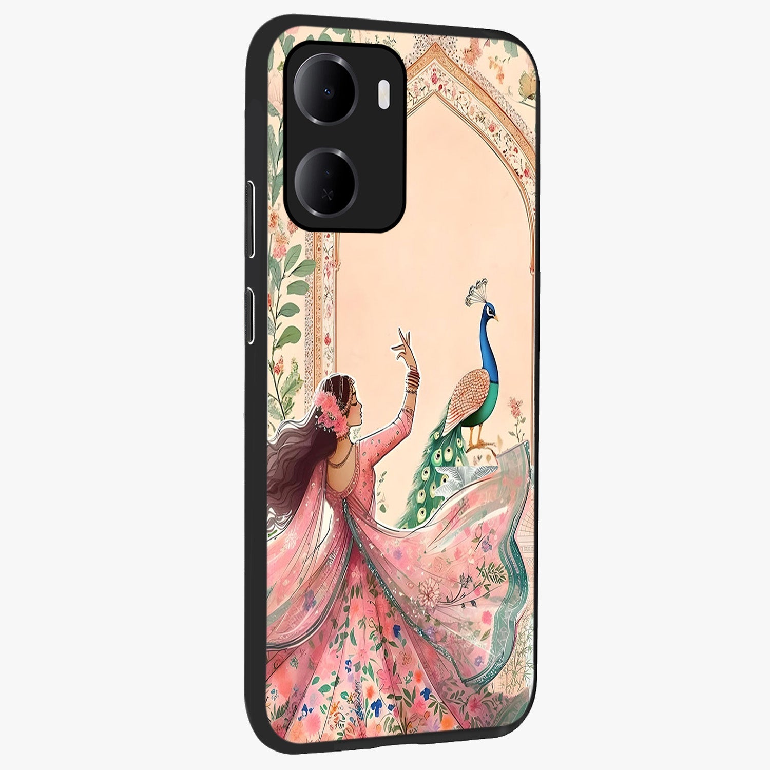 Royal Grace Muse Glass Case upright view showcasing stylish artistic artwork with sophisticated royal theme.