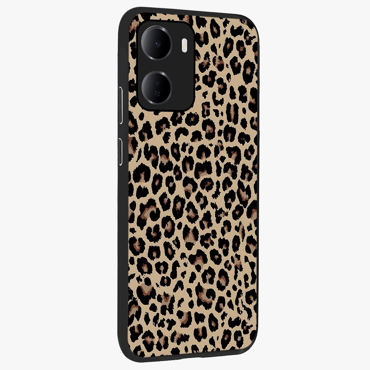 Savage Chic Pattern Glass Case upright view showcasing trendy decorative artwork with edgy fashion theme.