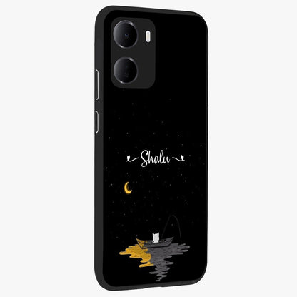 Silent Night Row Glass Case upright view showcasing tranquil night artwork with serene landscape theme.