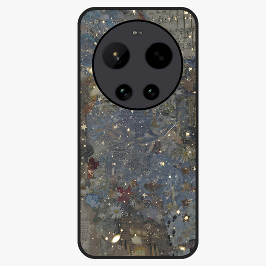 Aesthetic Astrolophia Glass Case showing flat back view with dreamy aesthetic design and glossy glass finish.