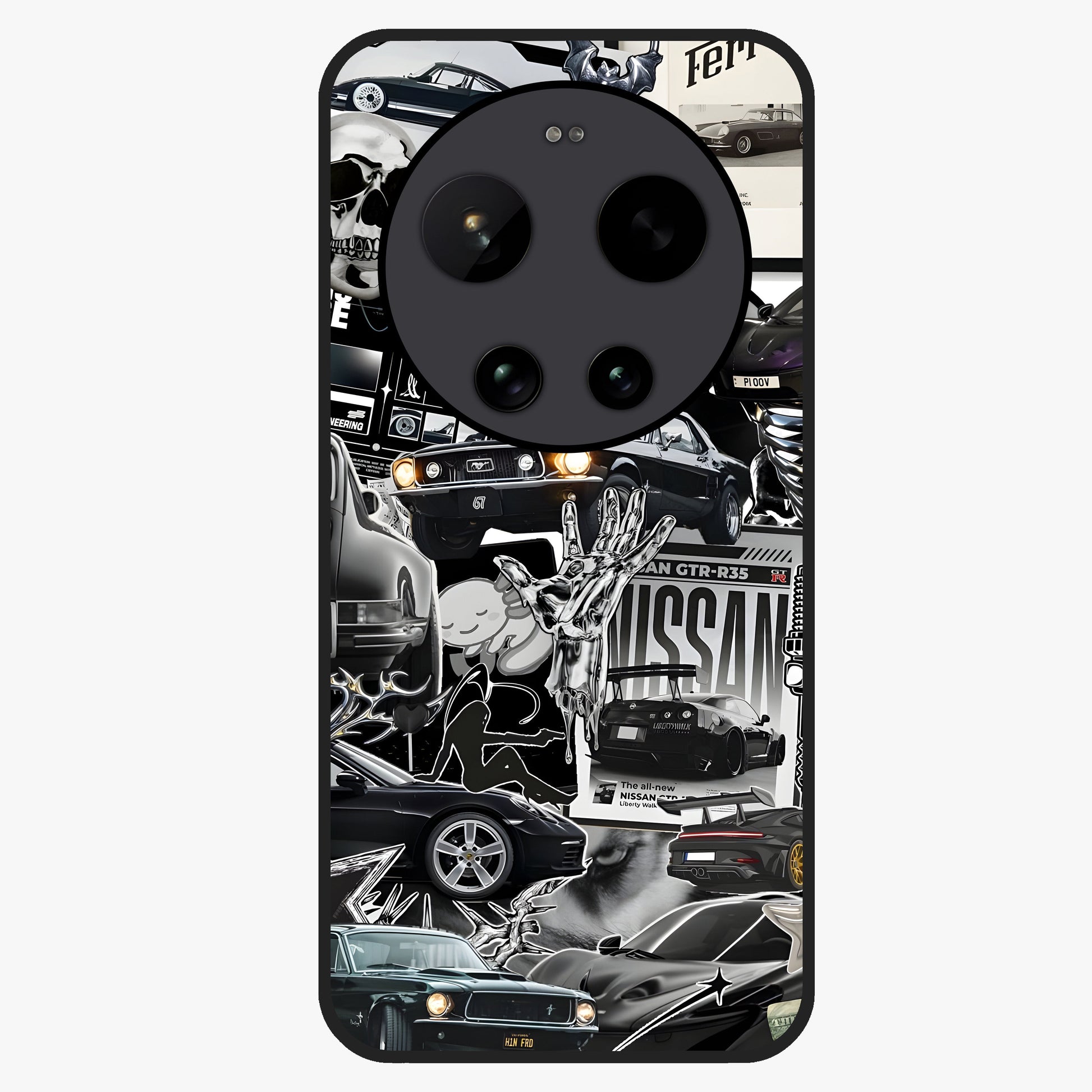Aesthetic Dark Love Glass Case showing flat back view with dark romantic artwork and glossy glass finish.