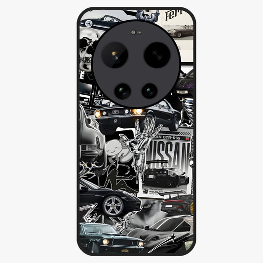 Aesthetic Dark Love Glass Case showing flat back view with dark romantic artwork and glossy glass finish.
