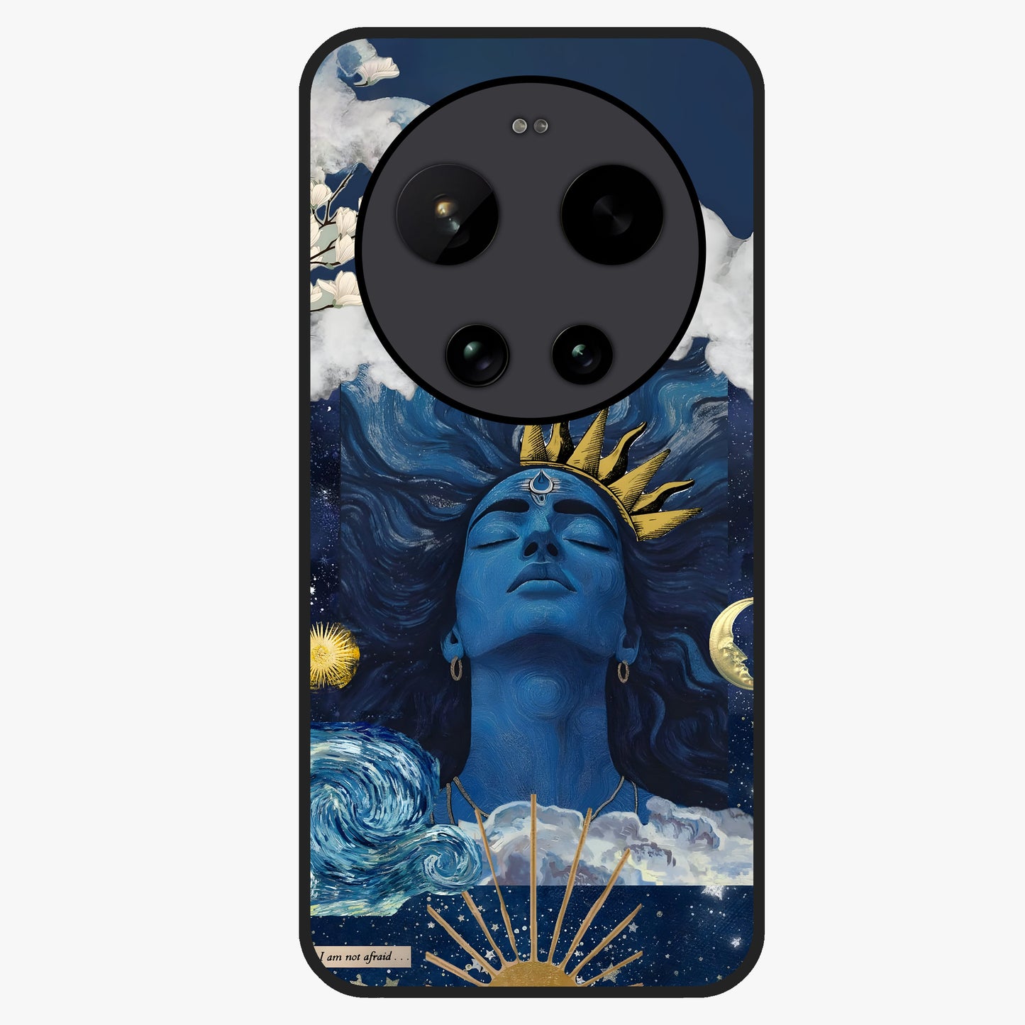 Aesthetic Lord Shiva Glass Case showing flat back view with divine Shiva artwork and glossy glass finish.