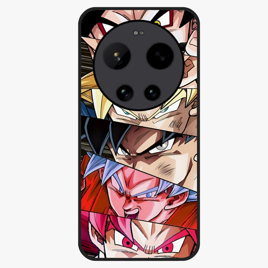 Anime Character Glass Case showing flat back view with vibrant anime artwork and glossy glass finish.