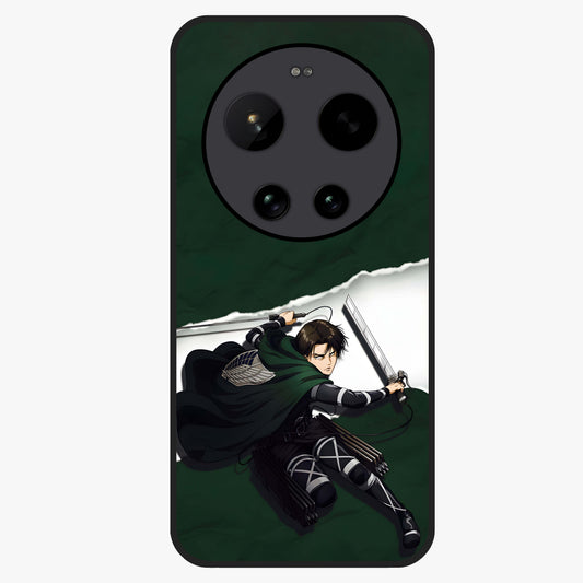 Emerald War Vanguard Glass Case showing flat back view with powerful warrior themed artwork and glossy glass finish.