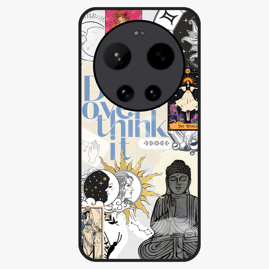 Ethereal Thoughts Glass Case showing flat back view with dreamy artistic artwork and glossy glass finish.