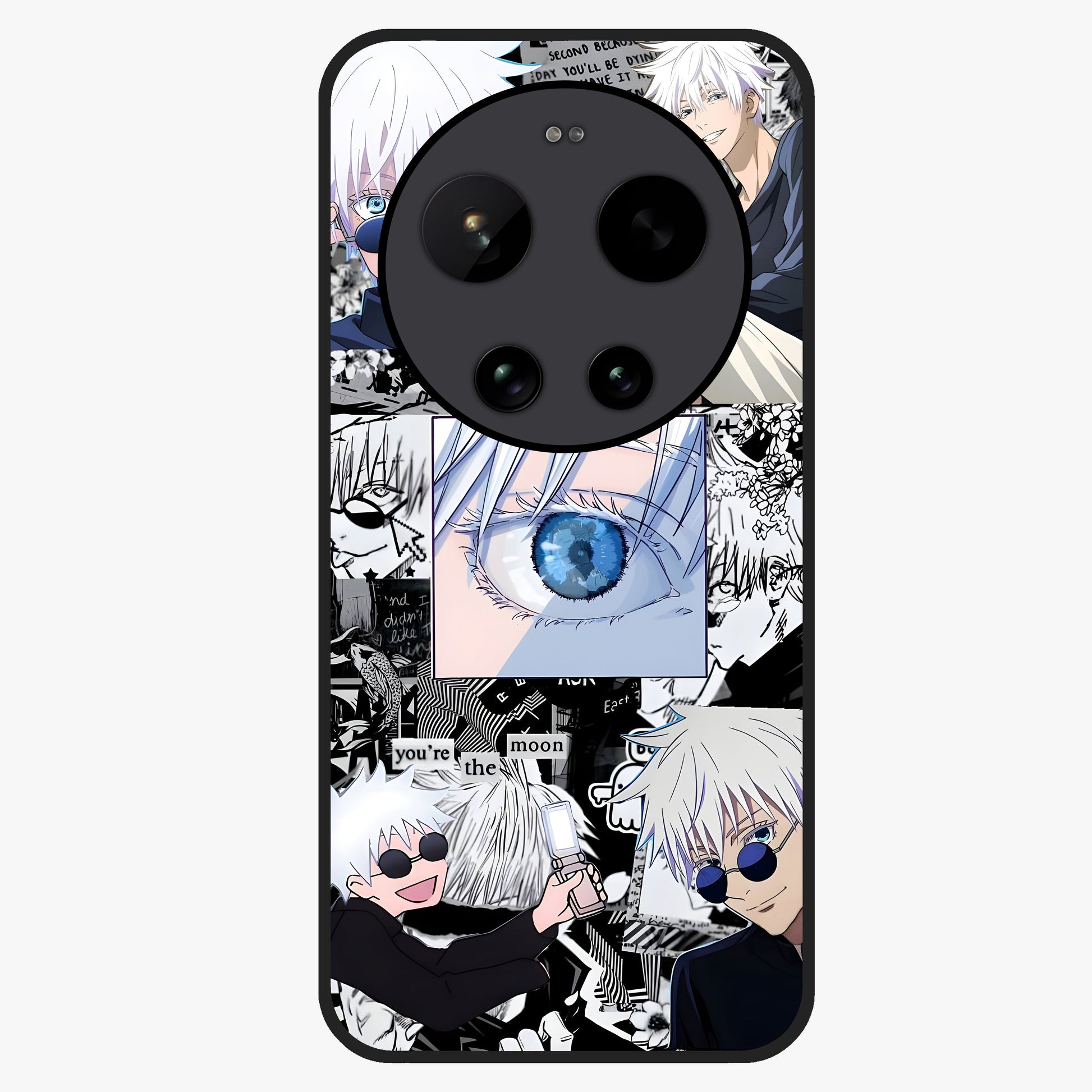 Infinity Sorcerer Chaos Glass Case showing flat back view with mystical sorcerer themed artwork and glossy glass finish.