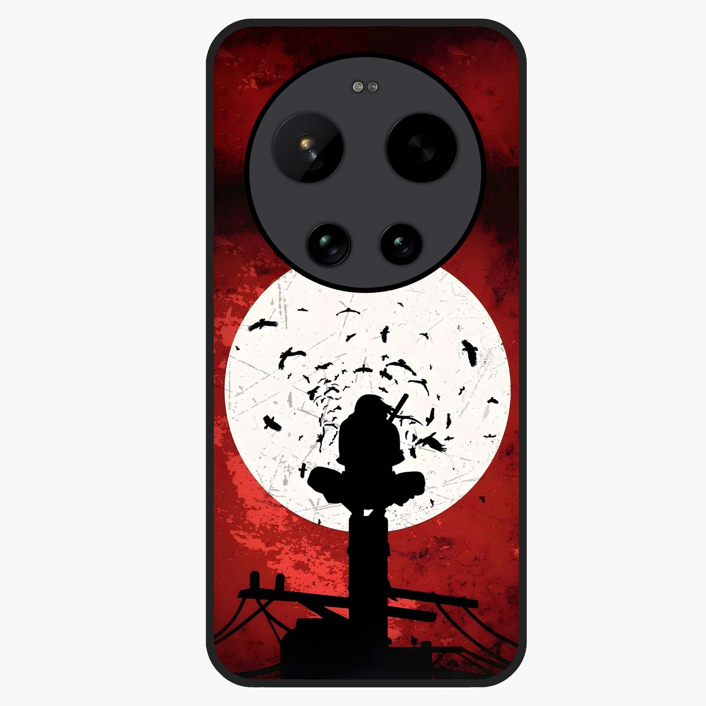 Itachi Limited Edition Naruto Anime Glass Case showing flat back view with iconic anime character artwork and glossy glass finish.