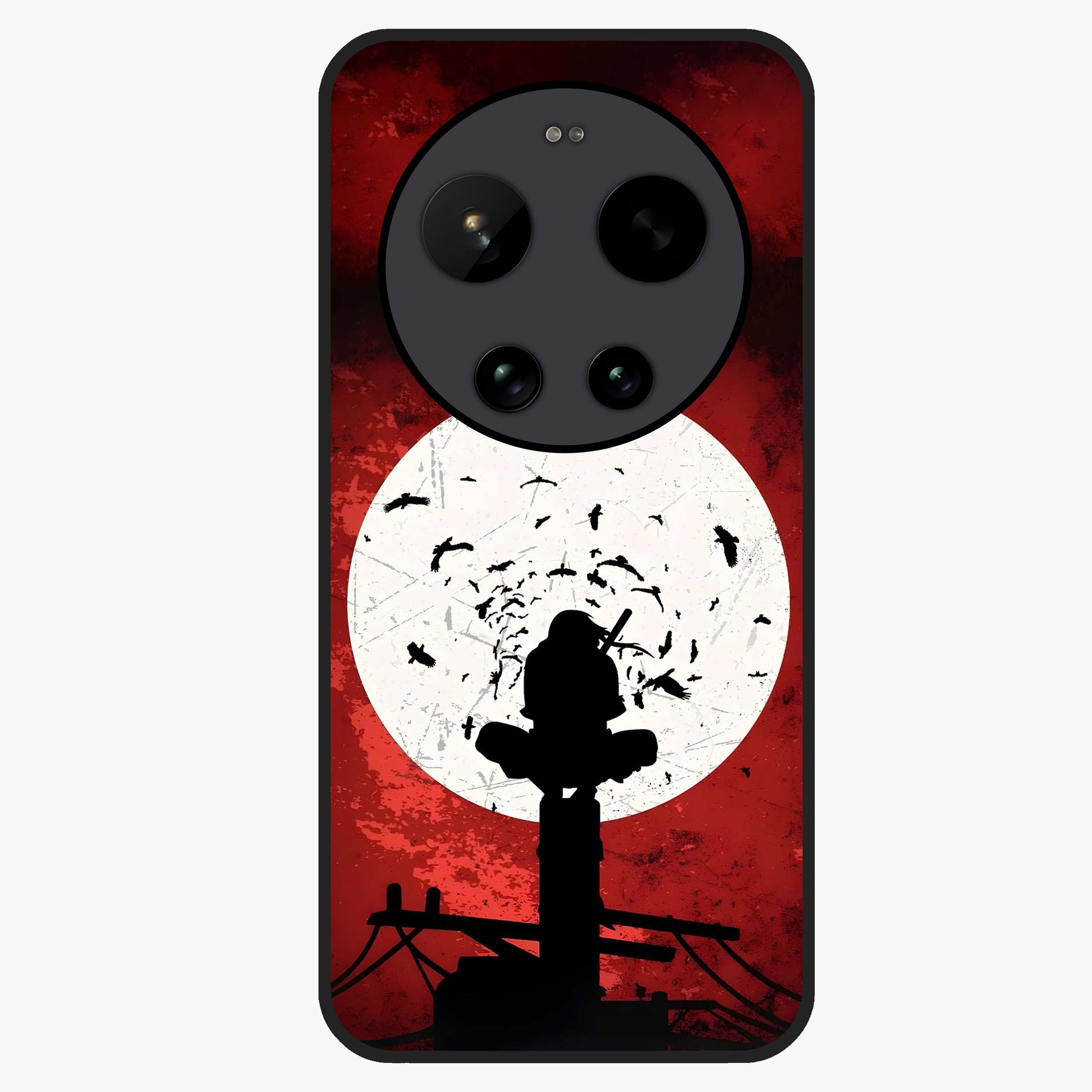 Itachi Limited Edition Naruto Anime Glass Case showing flat back view with iconic anime character artwork and glossy glass finish.