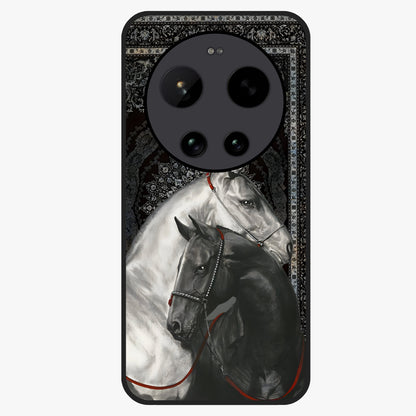 Majestic Ride Legacy Glass Case showing flat back view with powerful automotive inspired artwork and glossy glass finish.