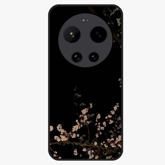 Petal Moon Light With Custom Name Glass Case showing flat back view with floral moonlight artwork and personalized name design.
