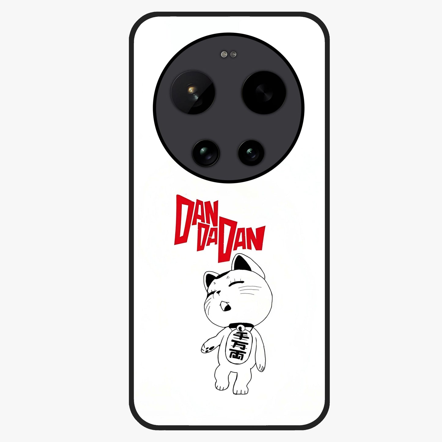 Playful Spirit Charm Glass Case showing flat back view with cheerful charm themed artwork and glossy glass finish.
