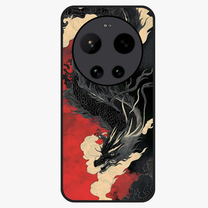 Shadow Dragon Fury Glass Case showing flat back view with fierce dragon artwork and glossy glass finish.