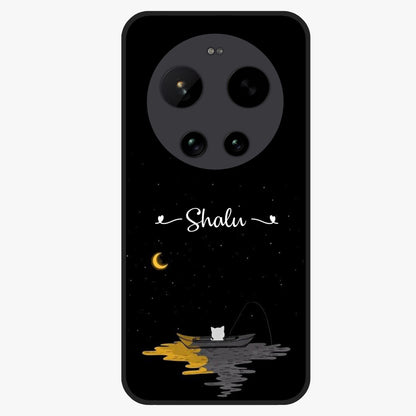 Silent Night Row Glass Case showing flat back view with calm night themed artwork and glossy glass finish.