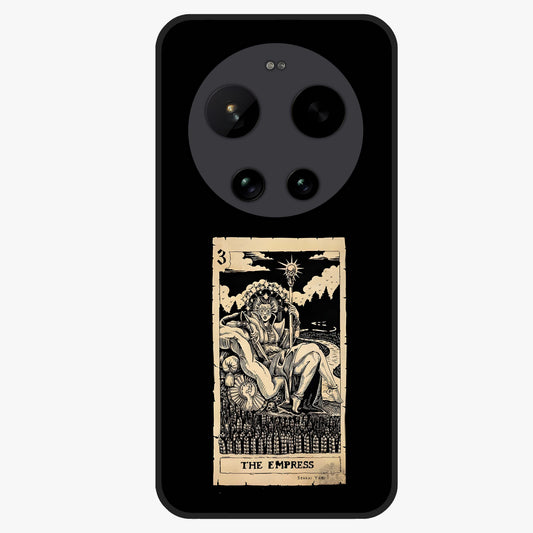 The Empress Glass Case showing flat back view with regal feminine artwork and glossy glass finish.
