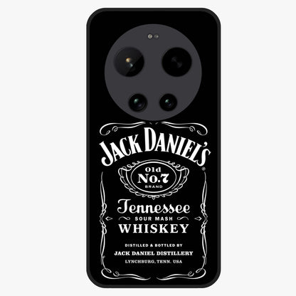 Vintage Whiskey Heritage Glass Case showing flat back view with classic whiskey inspired artwork and glossy glass finish.