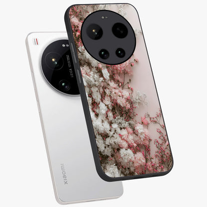 Blush Blossom Cloud Glass Case displayed in angled mockup highlighting soft cloud and blossom design with pastel aesthetic.
