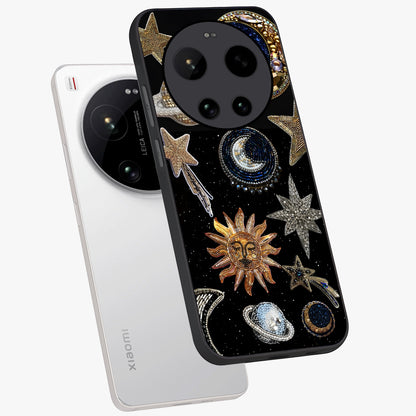 Celestial Gem Constellations Glass Case displayed in angled mockup highlighting gemstone inspired constellation design.