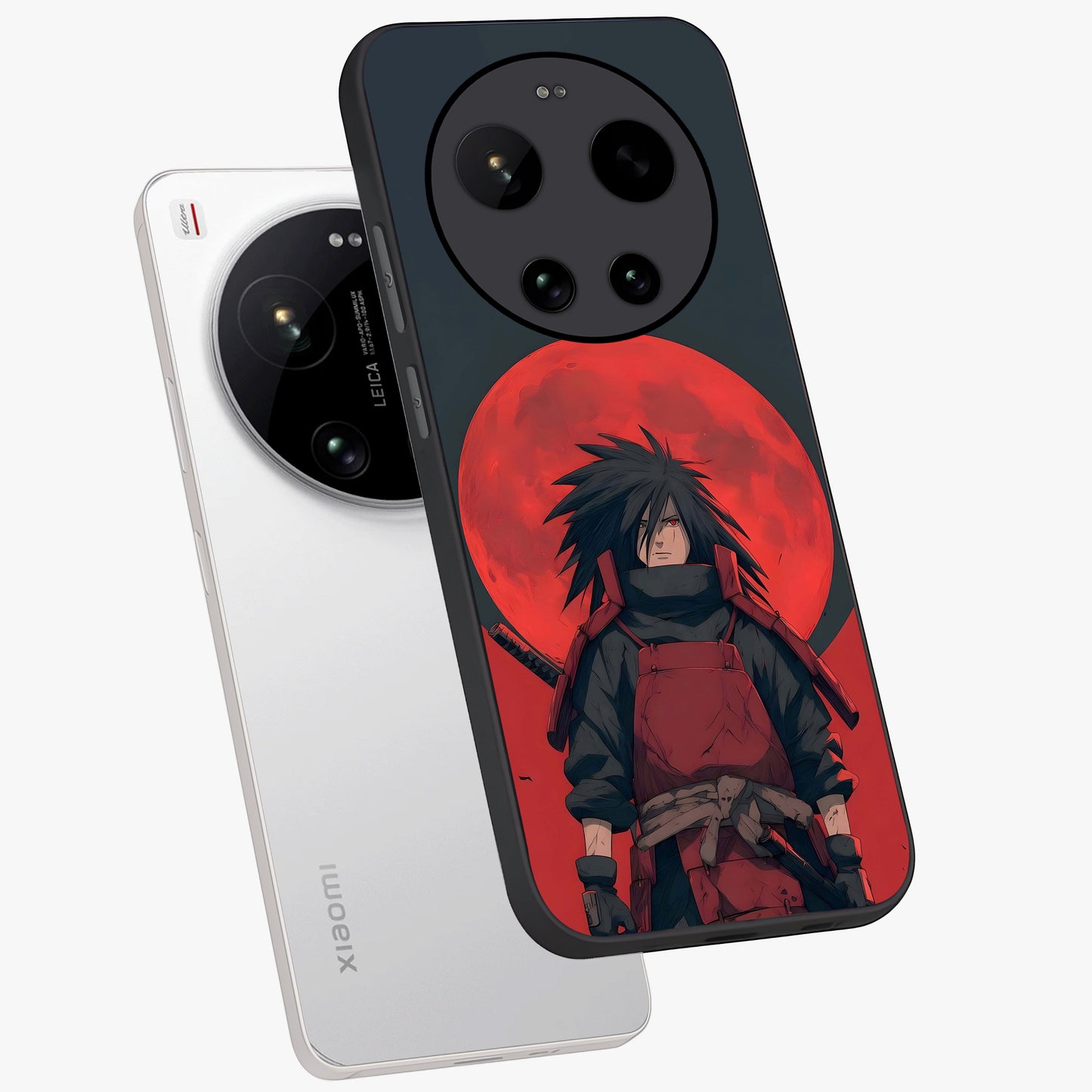 Crimson Moon Warlord Glass Case displayed in angled mockup highlighting dramatic crimson moon design with fantasy aesthetic.
