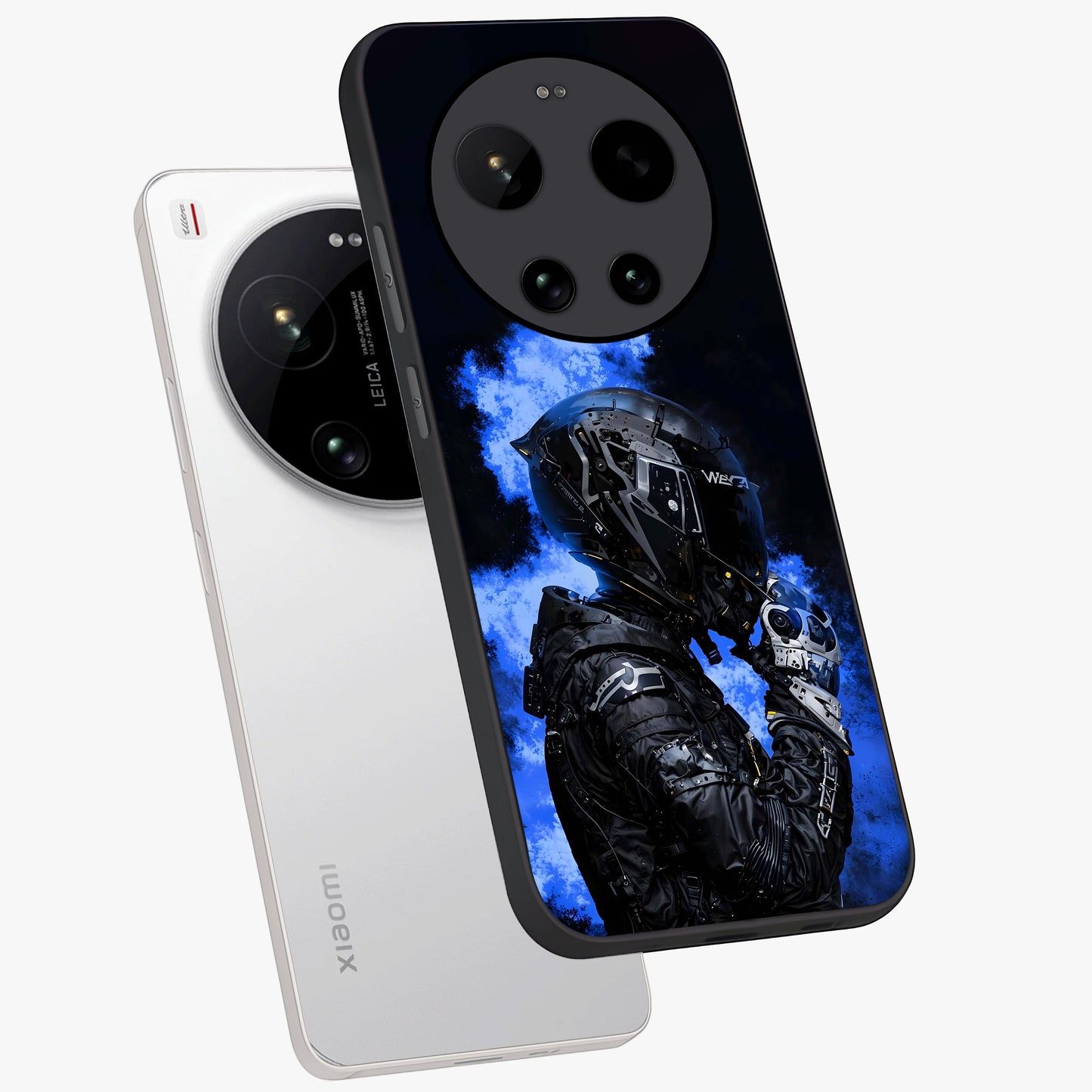 Cyber Sentinel Protocol Glass Case displayed in angled mockup highlighting digital cyber design with sci-fi aesthetic style.