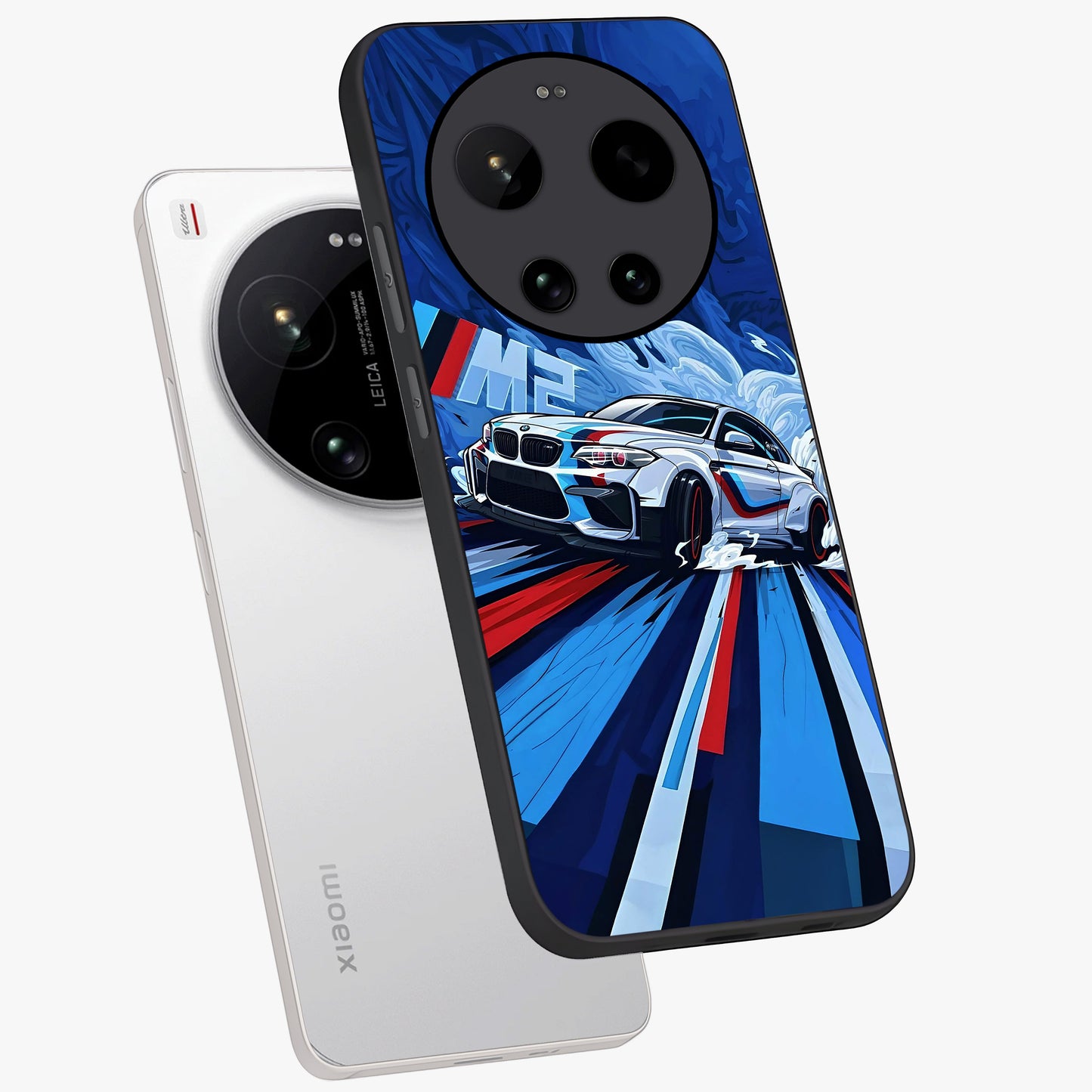 Drift Power Rush Glass Case displayed in angled mockup highlighting powerful drift car design with sporty aesthetic style.