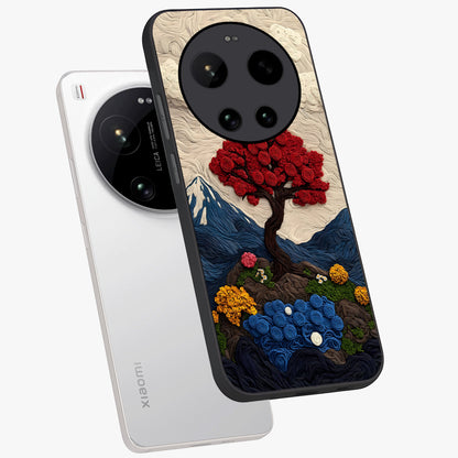 Eternal Nature Tapestry Glass Case displayed in angled mockup highlighting detailed botanical pattern with artistic aesthetic.
