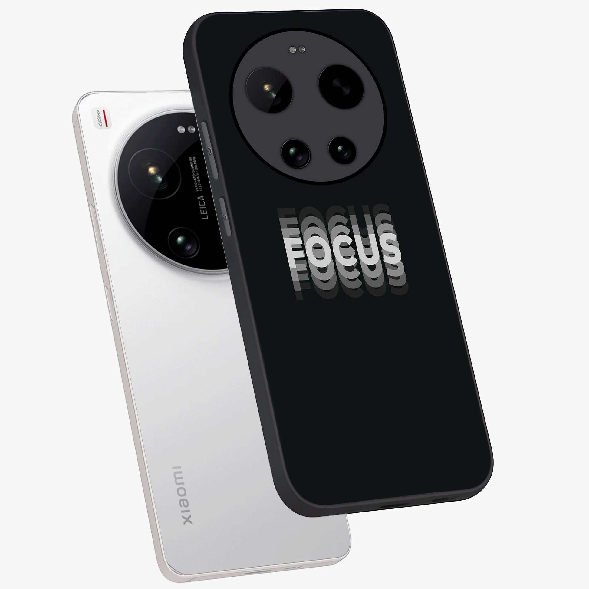 Focus Mode On Glass Case displayed in angled mockup highlighting clean minimal text artwork with modern aesthetic style.