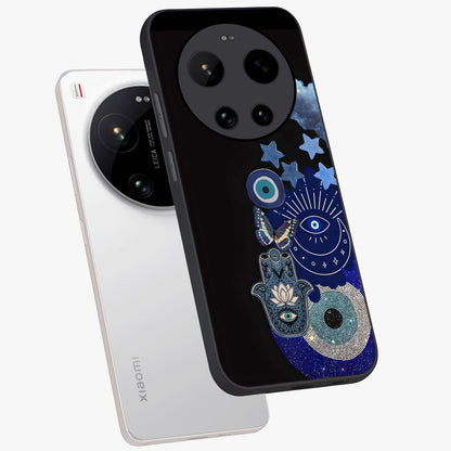 Galactic Charm Cluster Glass Case displayed in angled mockup highlighting luminous galaxy inspired design with dreamy aesthetic.