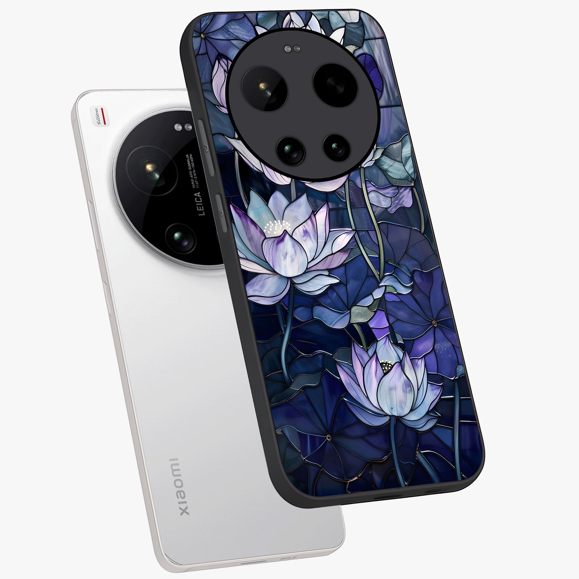 Gloss Petal Rush Glass Case displayed in angled mockup highlighting vibrant petal design with elegant floral aesthetic.
