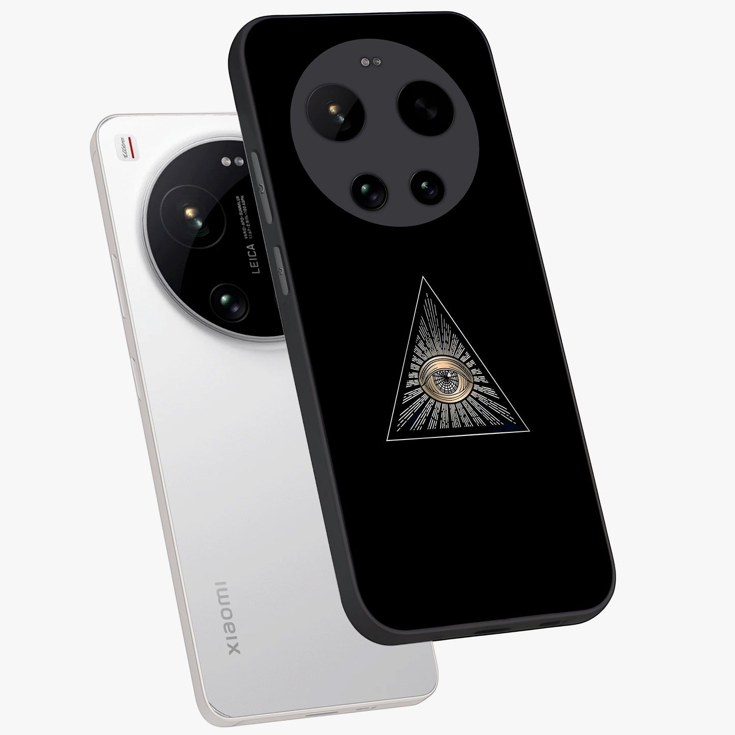 Illuminati Evil Glass Case displayed in angled mockup highlighting dark occult inspired design with bold aesthetic style.