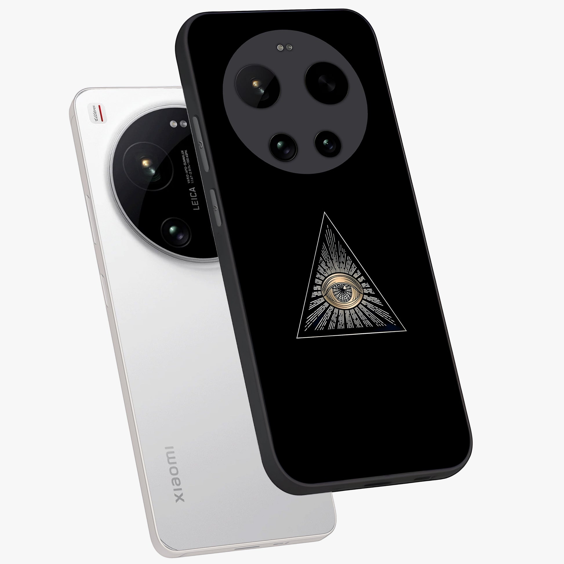 Illuminati Evil Glass Case displayed in angled mockup highlighting dark occult inspired design with bold aesthetic style.