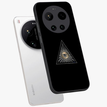 Illuminati Evil Glass Case displayed in angled mockup highlighting dark occult inspired design with bold aesthetic style.