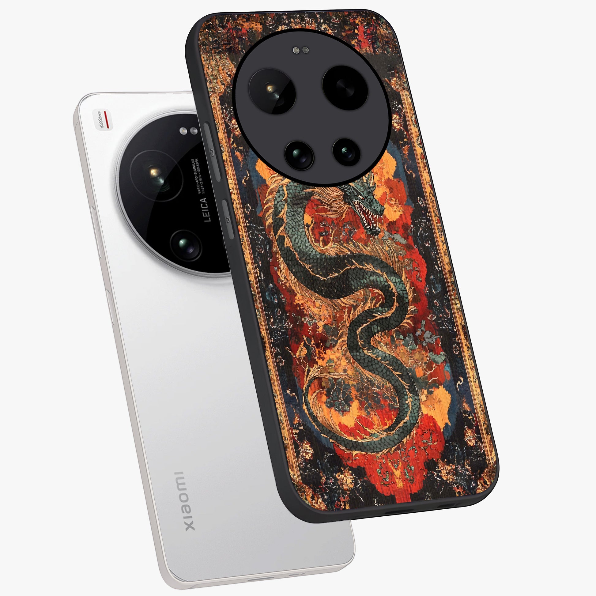 Inferno Dragon Soul Glass Case displayed in angled mockup highlighting powerful dragon illustration with inferno aesthetic.