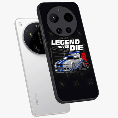 Midnight Racing Legacy Glass Case displayed in angled mockup highlighting dynamic automotive design with bold midnight aesthetic.