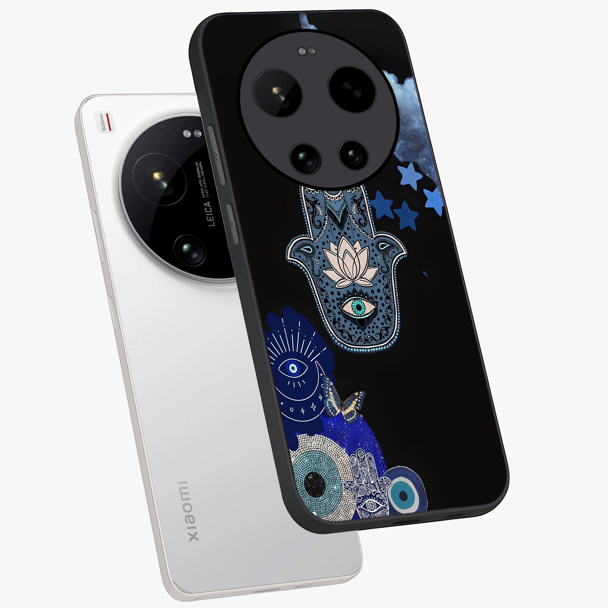 Mystic Hand Aura Glass Case displayed in angled mockup highlighting magical aura design with spiritual aesthetic style.