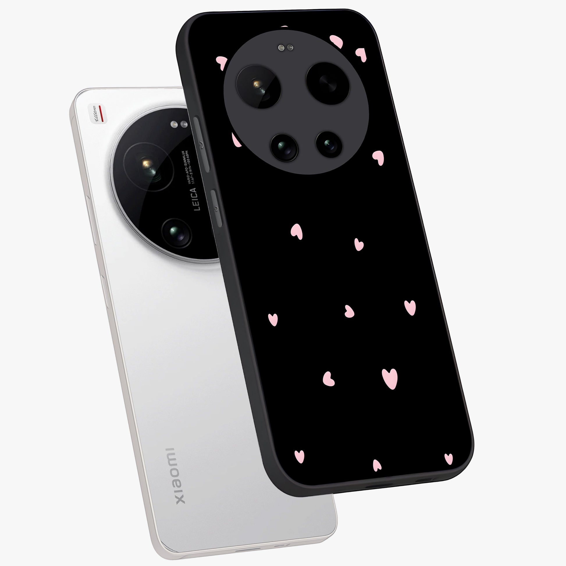 Pink Love Drops Glass Case displayed in angled mockup highlighting cute love drop design with vibrant pink aesthetic.