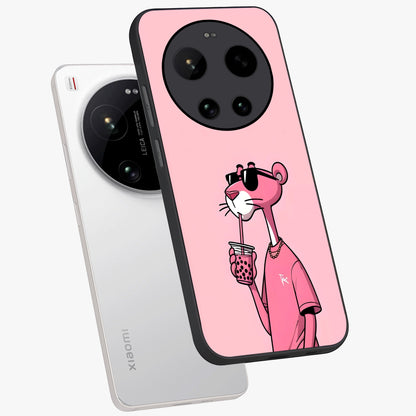 Pink Panther Glass Case displayed in angled mockup highlighting playful cartoon character design with vibrant pink aesthetic.