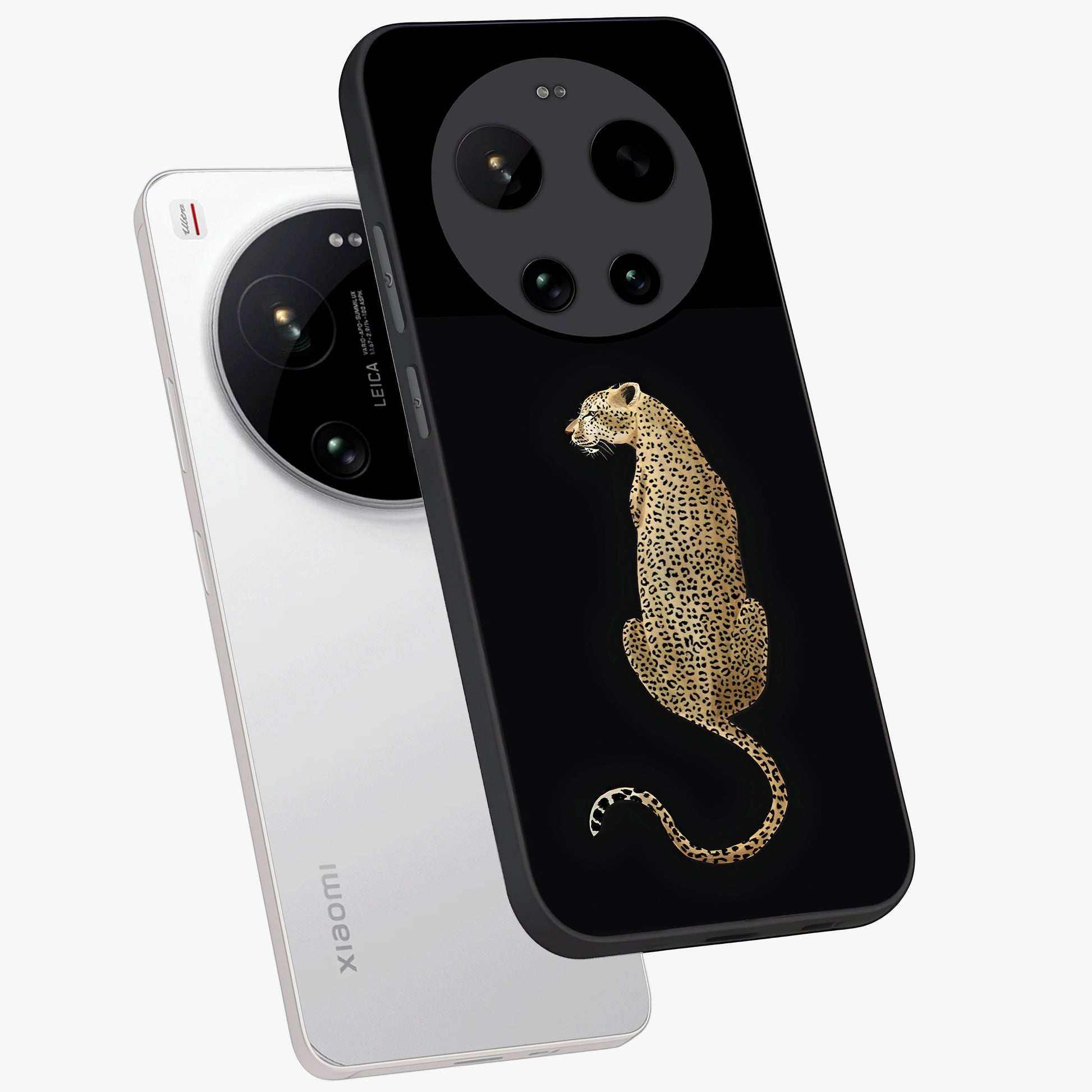 Regal Leopard Glass Case displayed in angled mockup highlighting powerful animal illustration with stylish wild aesthetic.