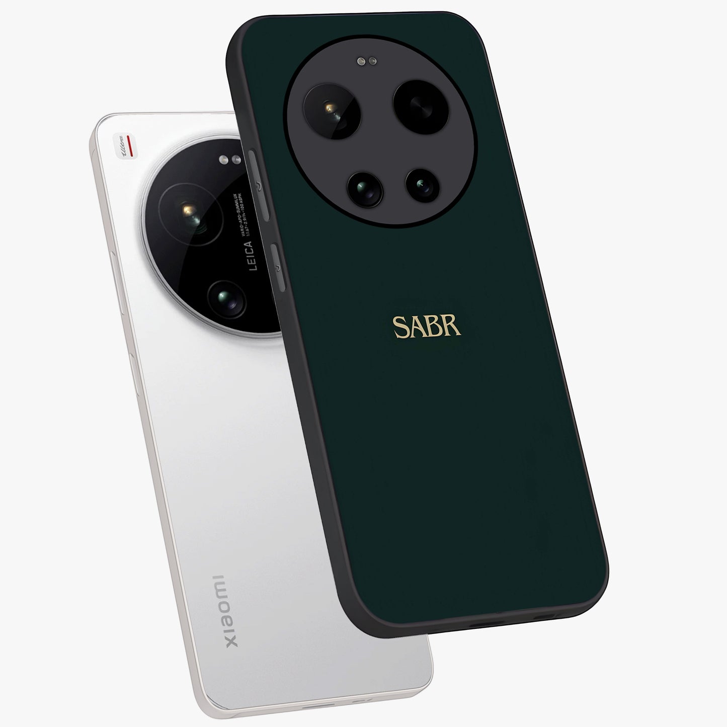 Sabr Minimal Patience Glass Case displayed in angled mockup highlighting simple inspirational design with clean aesthetic style.