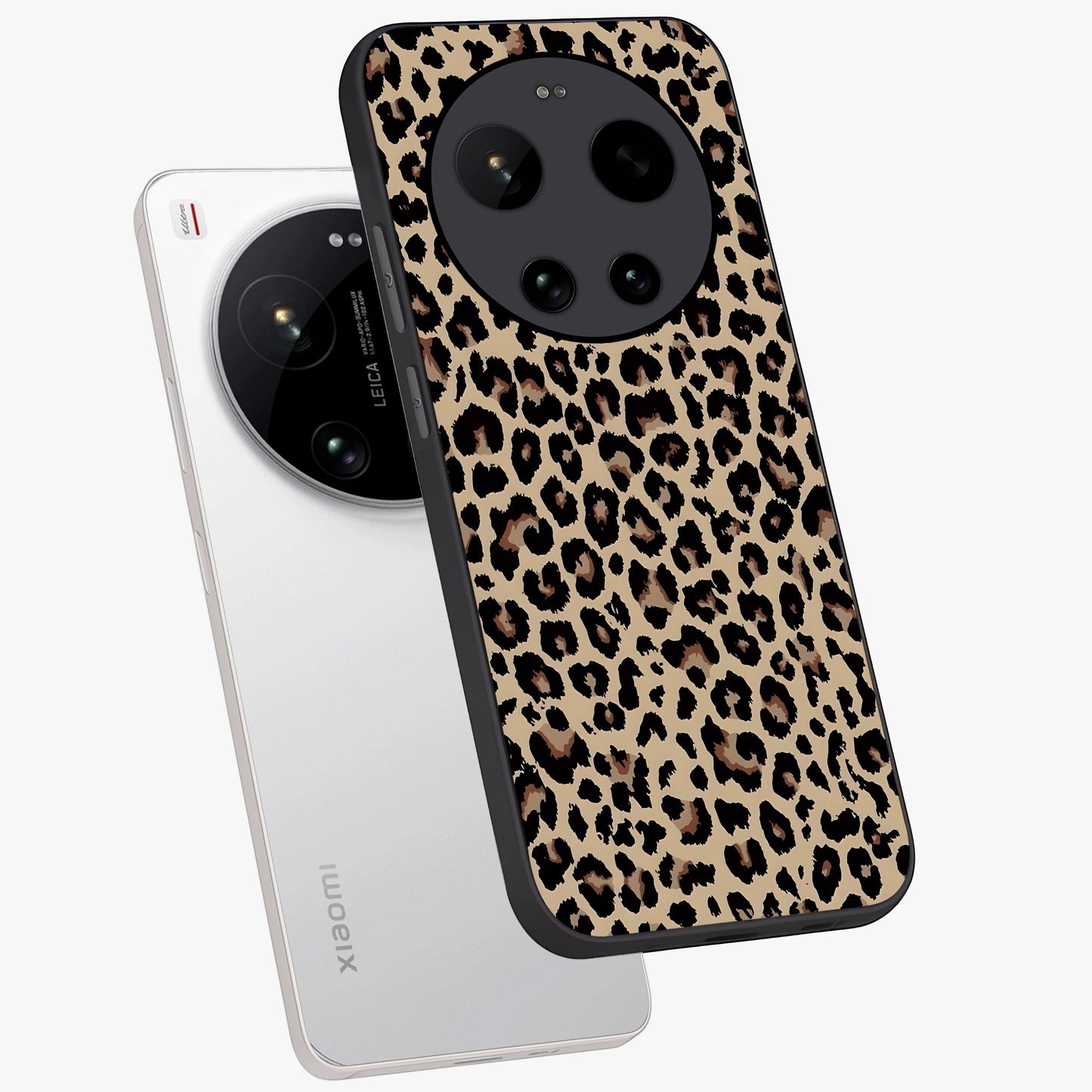 Savage Chic Pattern Glass Case displayed in angled mockup highlighting bold fashion inspired design with chic aesthetic.